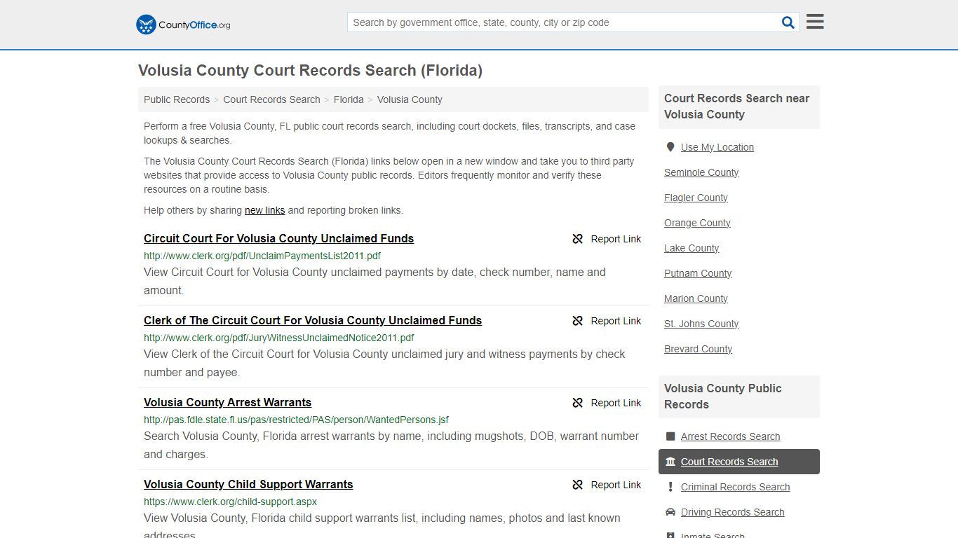 Volusia County Court Records Search (Florida) - County Office